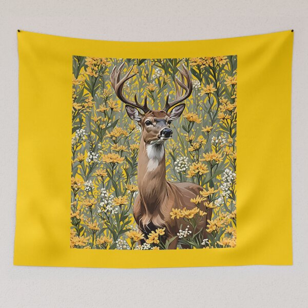 Item preview, Nebraskan White Tailed Deer Surrounded By Goldenrod 1 designed and sold by taiche.