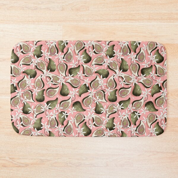 Item preview, Flowers and fruits of figs, Green fruits on coral background designed and sold by Alex  Blud.