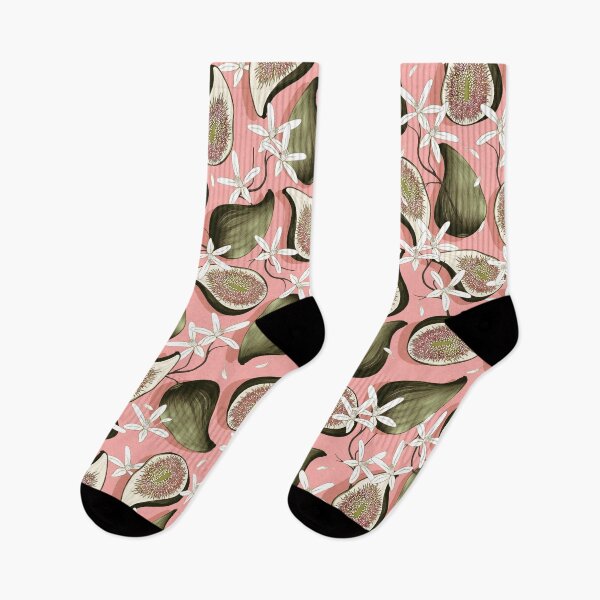 Item preview, Flowers and fruits of figs, Green fruits on coral background designed and sold by Alex  Blud.