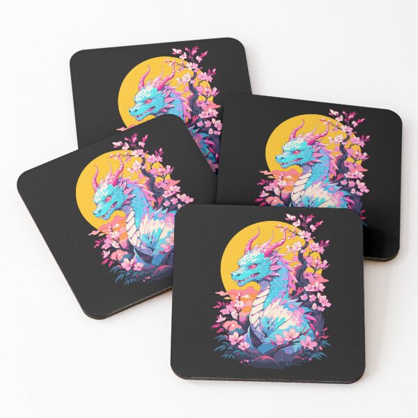 Item preview, Vintage Vaporwave Art Japanese Dragon designed and sold by LuminOrb.