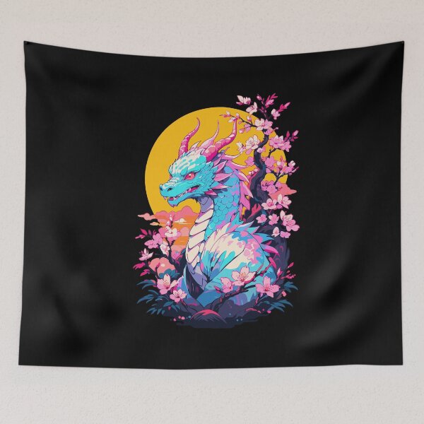Item preview, Vintage Vaporwave Art Japanese Dragon designed and sold by LuminOrb.