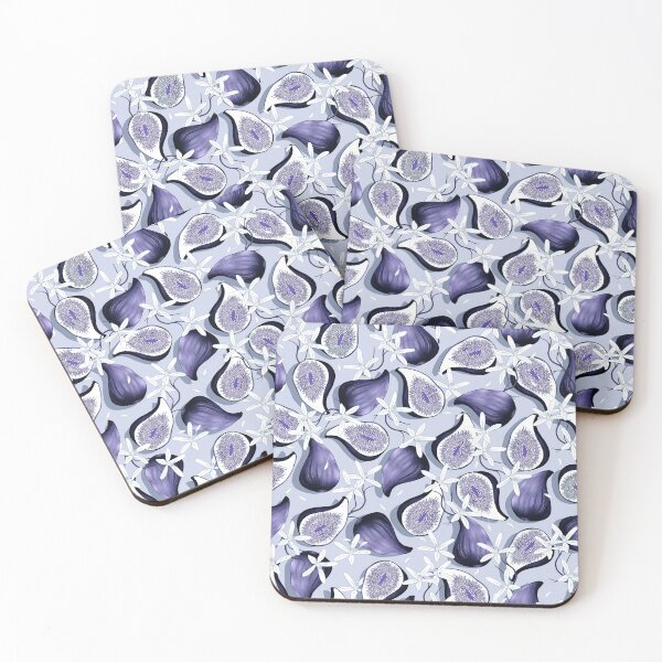 Item preview, Flowers and fruits of figs, Blue-violet fruits on a light blue background designed and sold by Alex  Blud.