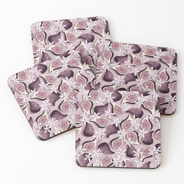 Item preview, Flowers and fruits of figs, Brown fruits on a light brown background designed and sold by Alex  Blud.