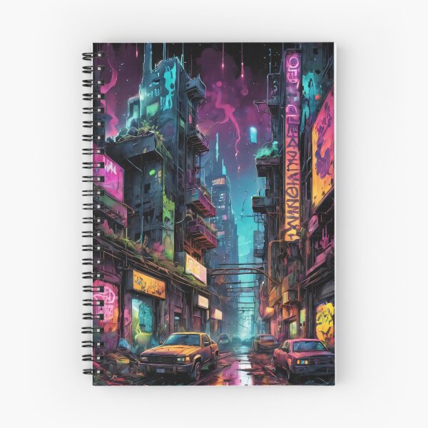 Item preview, Colorful Neon Nightscape designed and sold by ByteyCreatives.