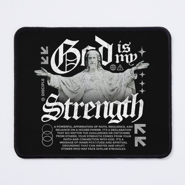 Item preview, God is my Strength - Black designed and sold by Disciple Clothing.