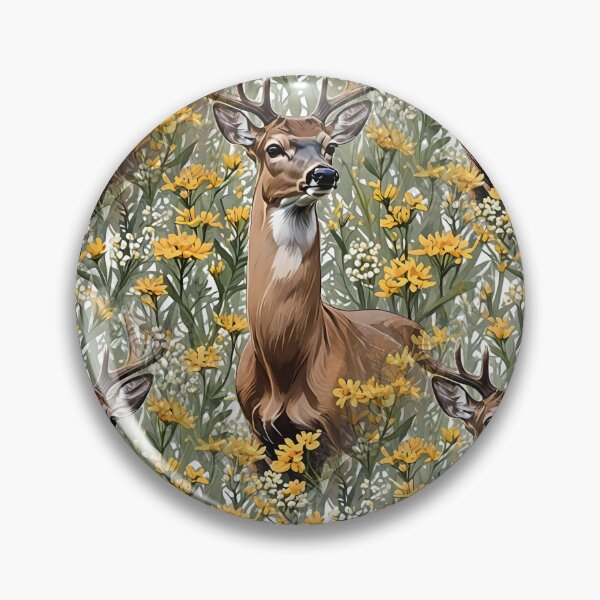 Item preview, Nebraskan White Tailed Deer Surrounded By Goldenrod Pattern 1 designed and sold by taiche.