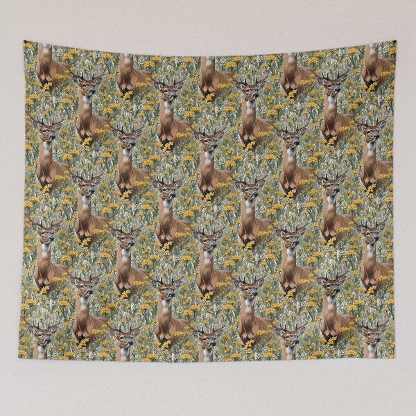 Item preview, Nebraskan White Tailed Deer Surrounded By Goldenrod Pattern 1 designed and sold by taiche.