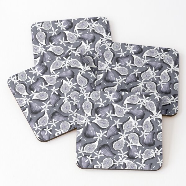 Item preview, Flowers and fruits of figs, Dark gray fruits on a dark gray background designed and sold by Alex  Blud.