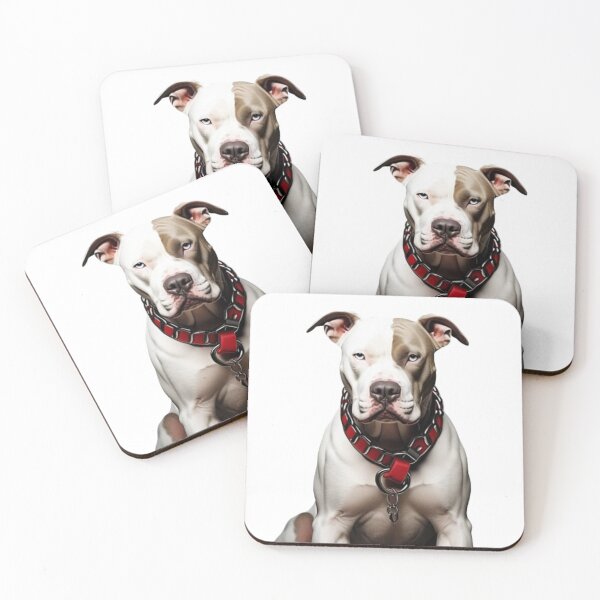 Item preview, PitBull with red collar designed and sold by smartlogo_factory.