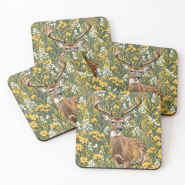 Item preview, Nebraskan White Tailed Deer Surrounded By Goldenrod 2 designed and sold by taiche.