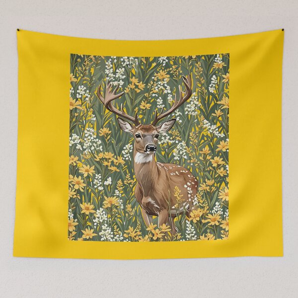 Item preview, Nebraskan White Tailed Deer Surrounded By Goldenrod 2 designed and sold by taiche.