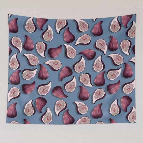 Item preview, Figs, Brown fruits on a blue background designed and sold by Alex  Blud.
