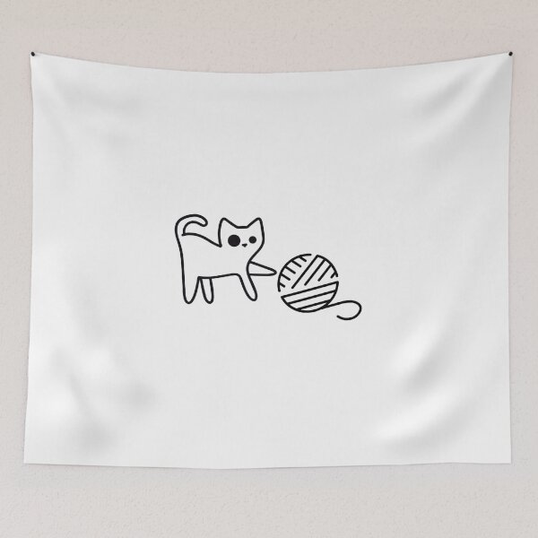 Item preview, Cat playing with a yarn ball designed and sold by Hi-kari.