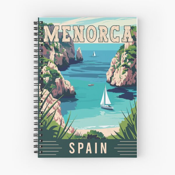 Item preview, Visit Serenity in Menorca - Spain Vintage Travel Art designed and sold by turtlestart.