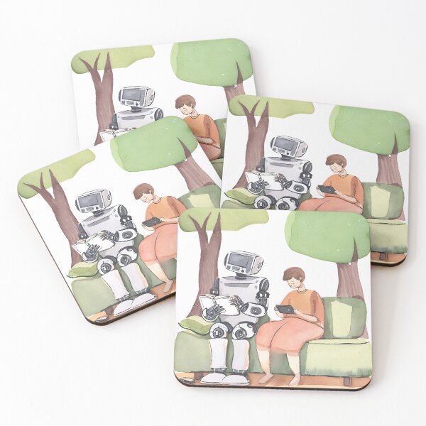 Item preview, Robotic Bookworm: Cute Robot Reading a Book designed and sold by DeCodeArtShop.