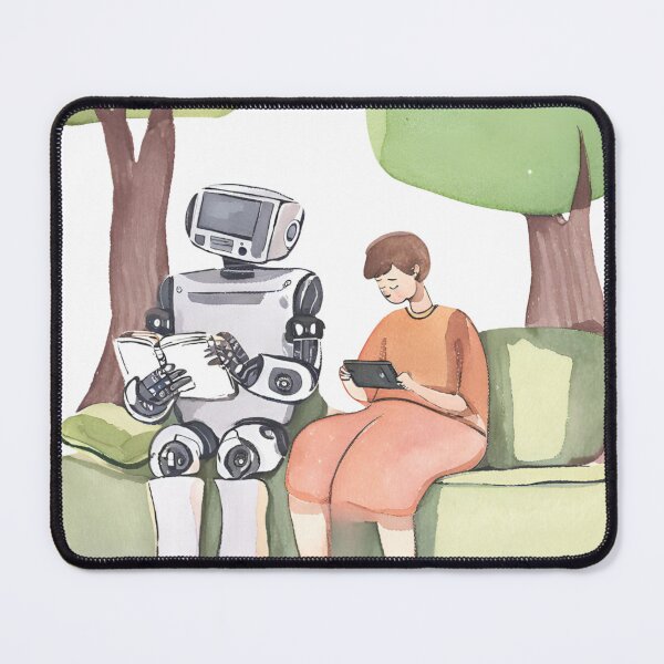 Item preview, Robotic Bookworm: Cute Robot Reading a Book designed and sold by DeCodeArtShop.