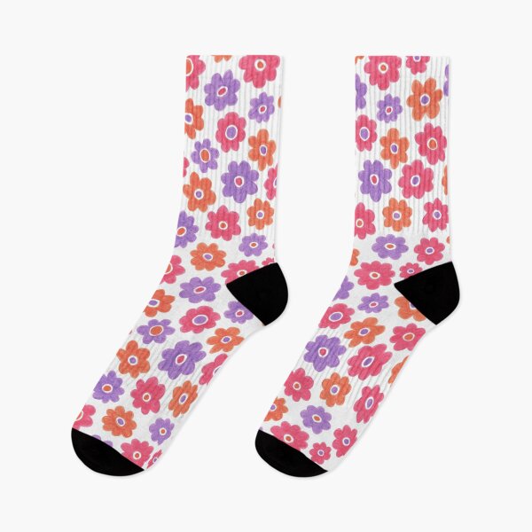 Artikelvorschau, Marker-Blumenmuster in Pink, Lila und Orange entworfen und verkauft von CircusCreative.
