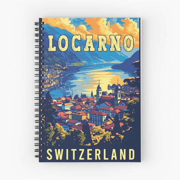 Item preview, Visit Tranquility in Locarno - Switzerland Vintage Travel Art designed and sold by turtlestart.