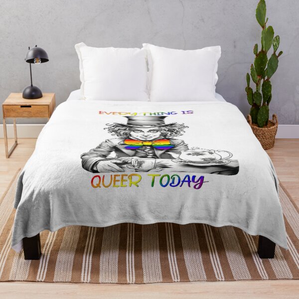 Item preview, Mad Hatter Everything is Queer Today - Alice in Wonderland, Gay Pride, Rainbow Flag, LGBTQ Pride designed and sold by Travelslightly.