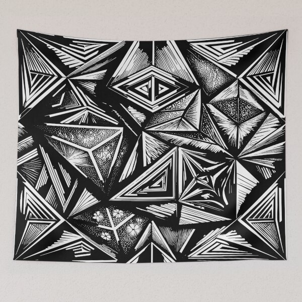 Item preview, Monochrome Symmetry,abstract illustration designed and sold by AgarutanPrint.