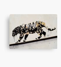 banksy graffiti art leopard Canvas Print