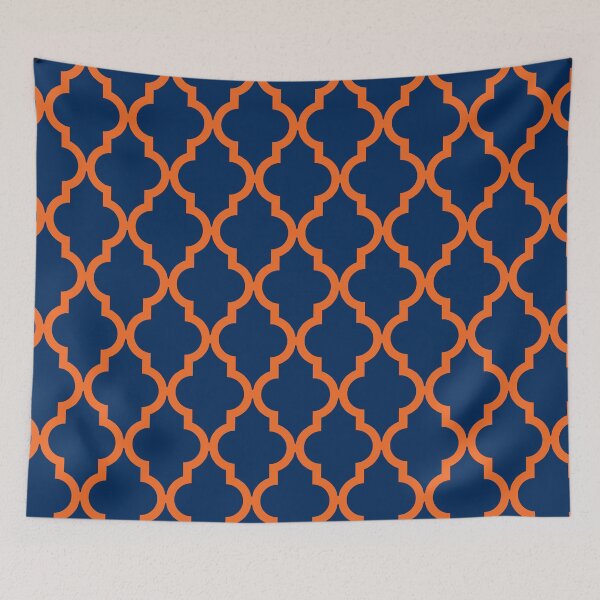 Item preview, Moroccan Pattern: Navy Blue & Orange designed and sold by Jared Davies.