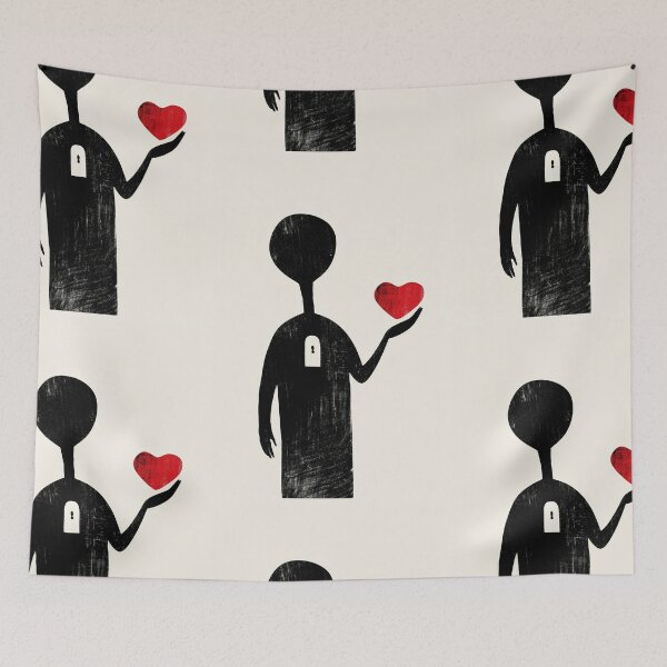 Item preview, Red Heart in Hand - Minimalist Illustration designed and sold by Piotrek0001.