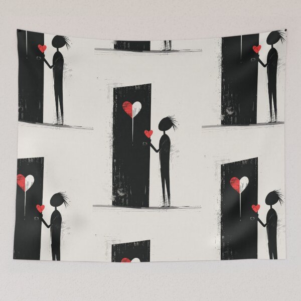 Item preview, Red Heart in Hand - Minimalist Illustration designed and sold by Piotrek0001.