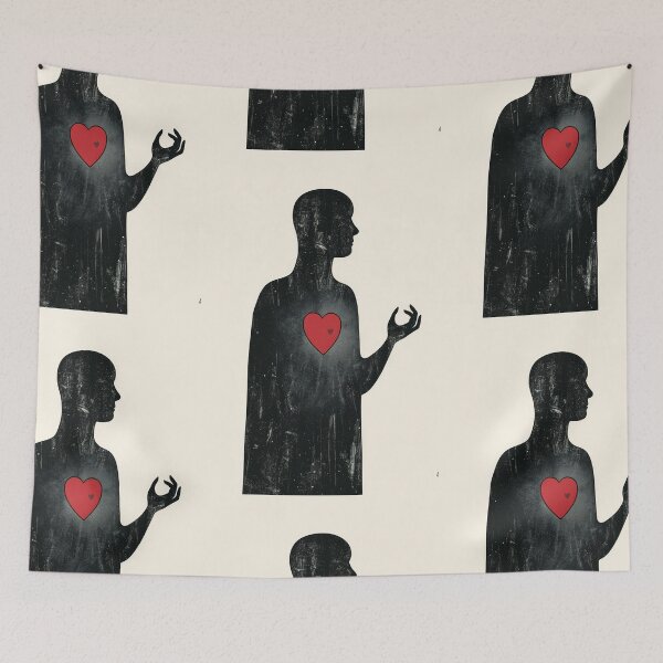 Item preview, Red Heart in Hand - Minimalist Illustration designed and sold by Piotrek0001.