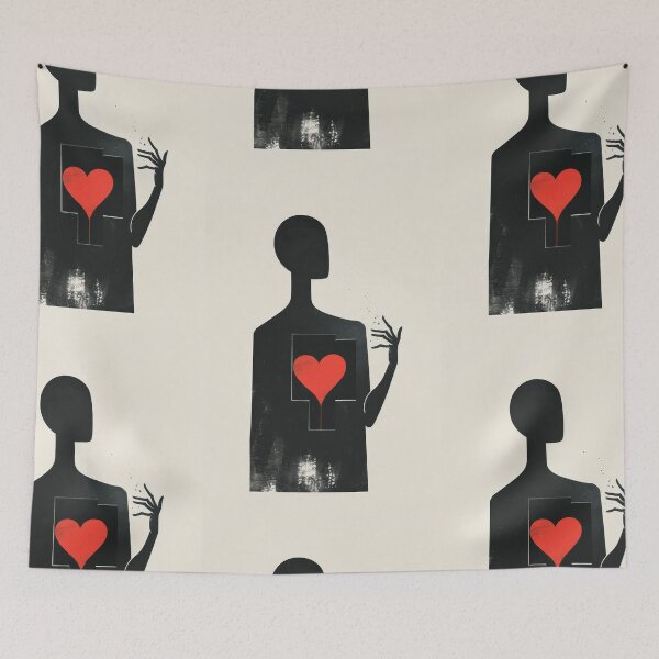 Item preview, Red Heart in Hand - Minimalist Illustration designed and sold by Piotrek0001.
