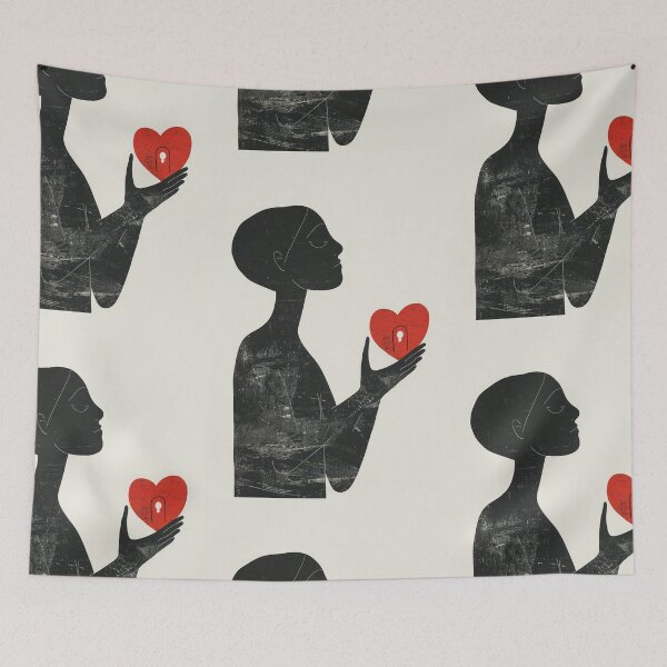 Item preview, Red Heart in Hand - Minimalist Illustration designed and sold by Piotrek0001.