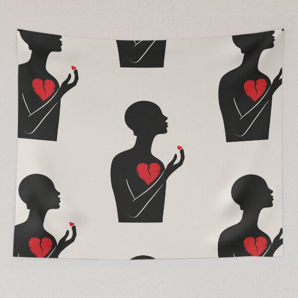 Item preview, Red Heart in Hand - Minimalist Illustration designed and sold by Piotrek0001.
