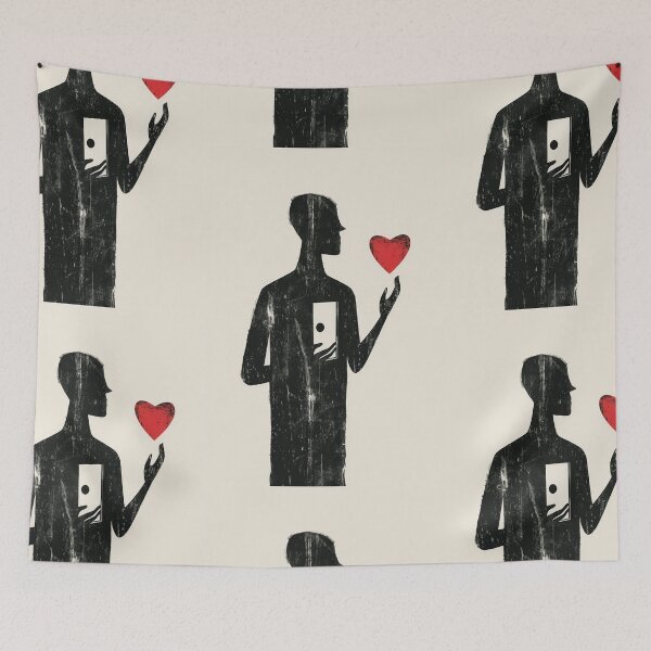 Item preview, Red Heart in Hand - Minimalist Illustration designed and sold by Piotrek0001.