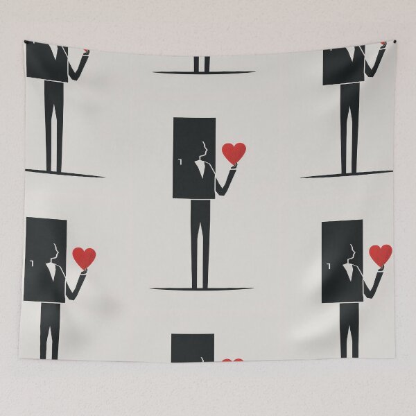 Item preview, Red Heart in Hand - Minimalist Illustration designed and sold by Piotrek0001.