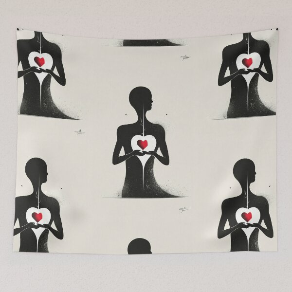 Item preview, Red Heart in Hand - Minimalist Illustration designed and sold by Piotrek0001.