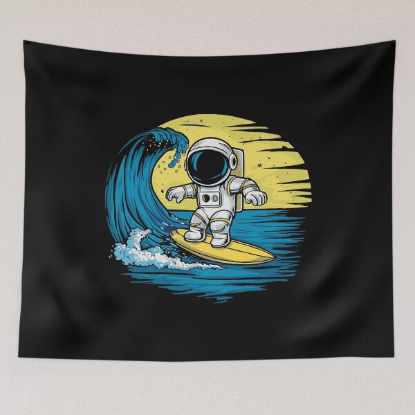 Item preview, Surfing spaceman astronaut cosmonaut space galactic astral designed and sold by w1ckerman.