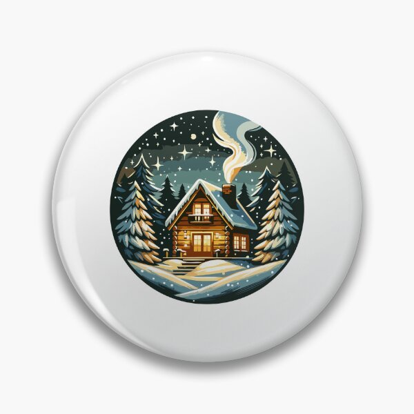 Item preview, Cozy Winter Cabin in a Snowy Forest Night designed and sold by Akioos.