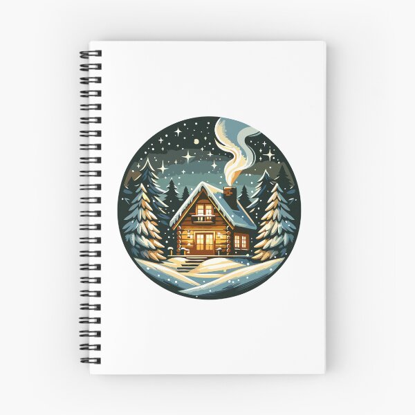 Item preview, Cozy Winter Cabin in a Snowy Forest Night designed and sold by Akioos.