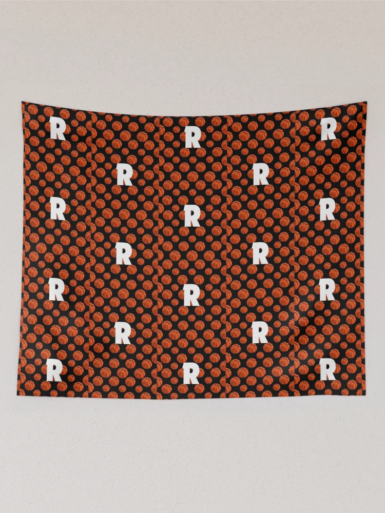 Thumbnail 2 of 3, Tapestry, Letter R on Basketball Pattern designed and sold by PatternCreators.