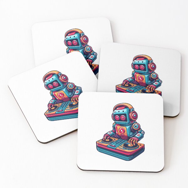 Item preview, Retro Futuristic DJ Robot Mixing Beats designed and sold by Akioos.