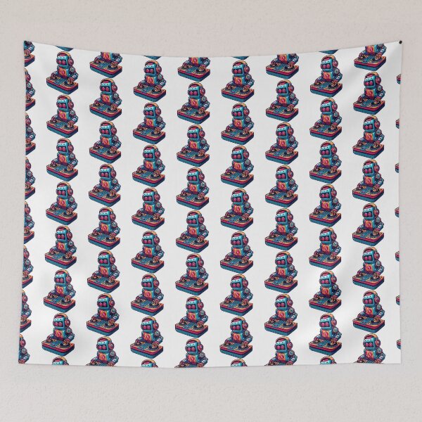 Item preview, Retro Futuristic DJ Robot Mixing Beats designed and sold by Akioos.