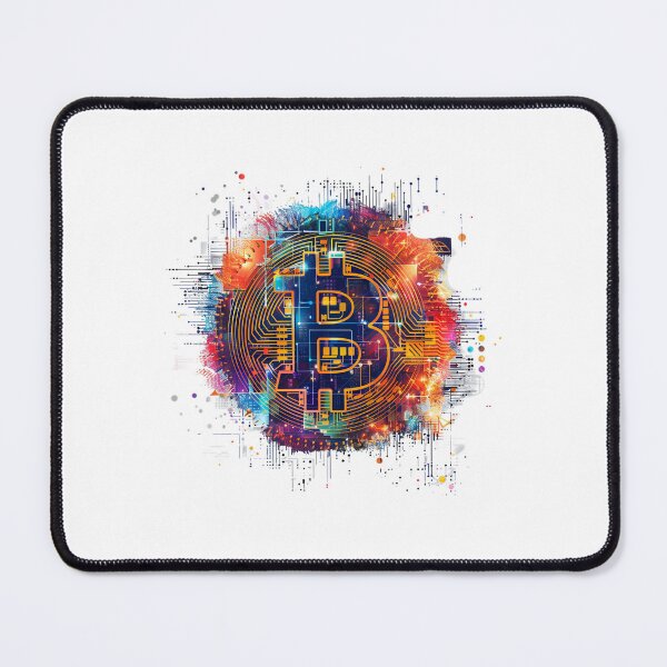 Item preview, Abstract bitcoin multicolor circuit designed and sold by Bitcoinomnis.