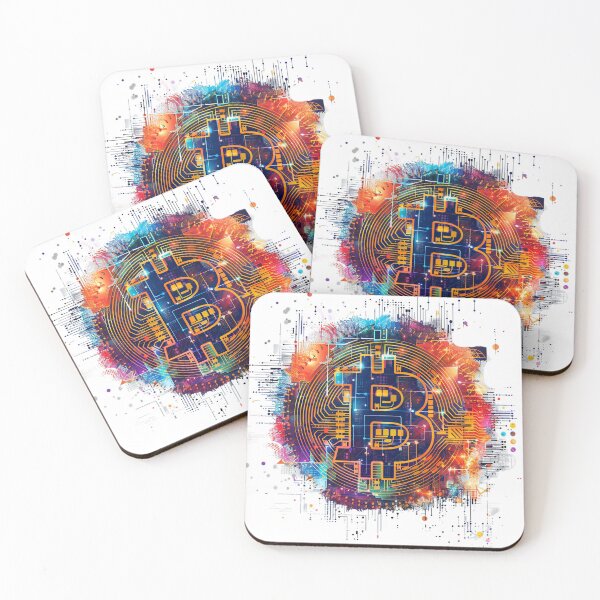 Item preview, Abstract bitcoin multicolor circuit designed and sold by Bitcoinomnis.