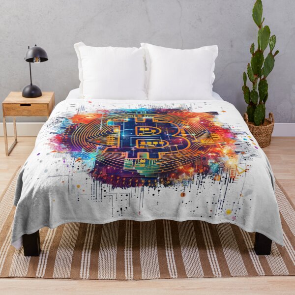 Item preview, Abstract bitcoin multicolor circuit designed and sold by Bitcoinomnis.