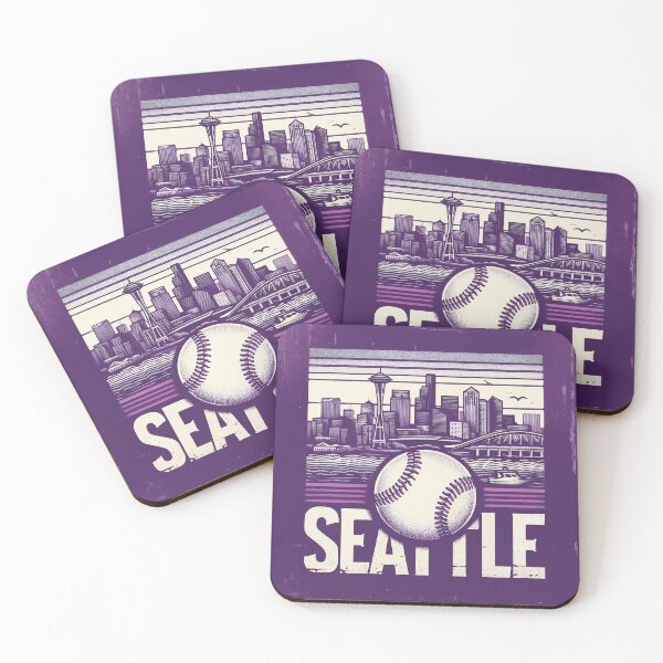 Item preview, Retro Vintage Cityscape Seattle Baseball designed and sold by TomFrontierArt.