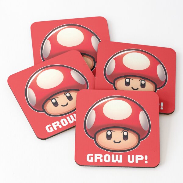 Item preview, Retro Gaming Red Grow Up Mushroom designed and sold by The magic  Yellow bus.