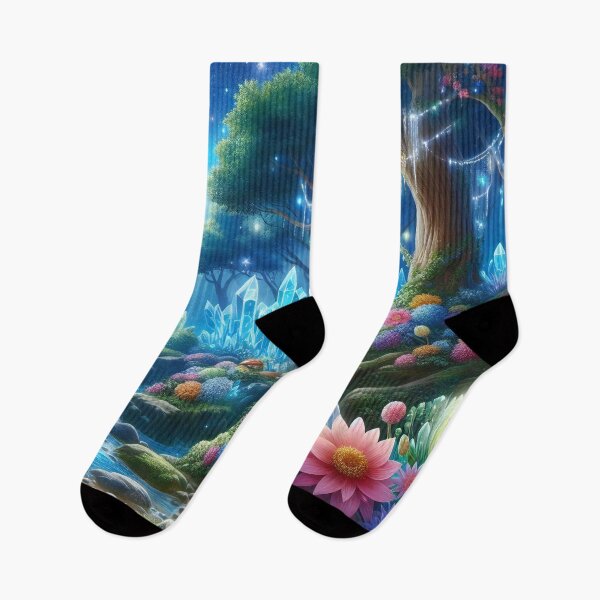 Item preview, Starlight Sanctuary Enchanted Waterfalls and Illuminated Floral Valleys designed and sold by ArtComixHaven.