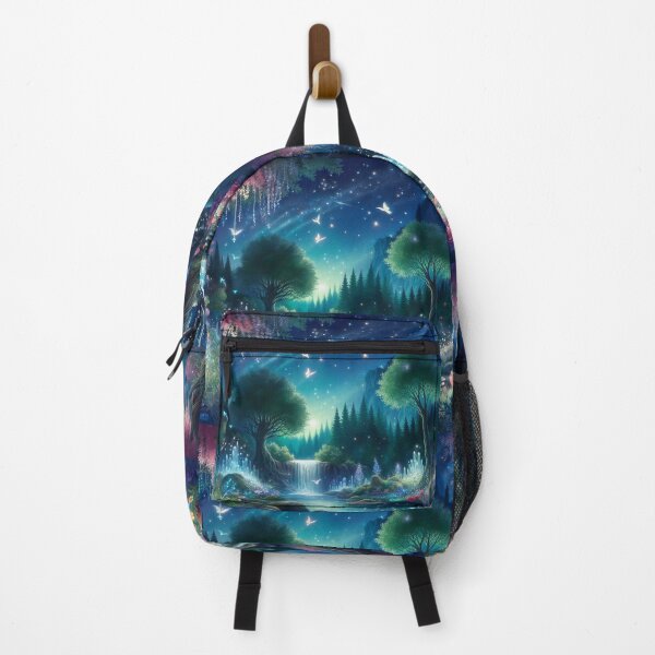 Item preview, Starlit Enchantment Mystical Waterfall Garden Under Celestial Sky designed and sold by ArtComixHaven.