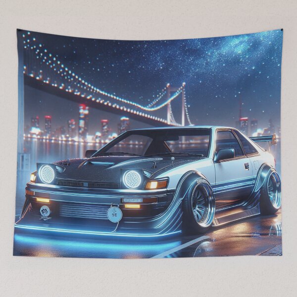 Item preview, Neon Art Retro Poster Black Toyota Celica Liftback 2000 GT designed and sold by Salimgor Hangaround Music.