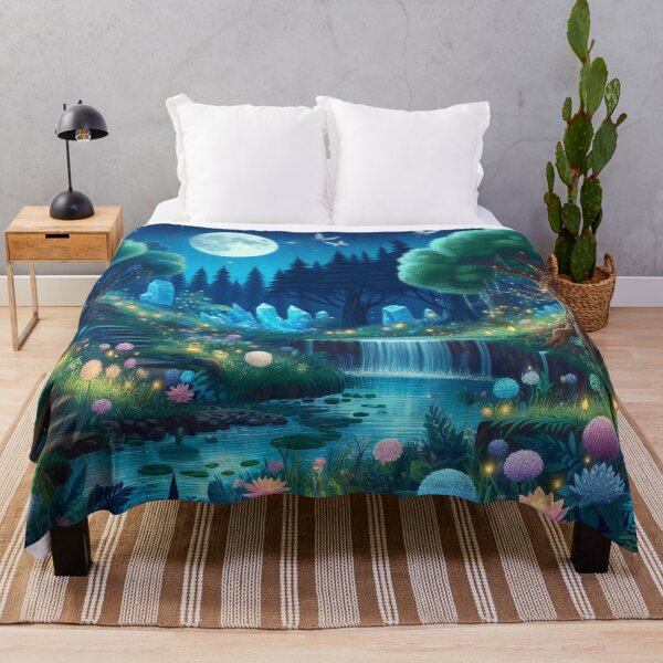 Item preview, Moonlit Dreamscape Mystical Forest Path Illuminated by Moonlight designed and sold by ArtComixHaven.